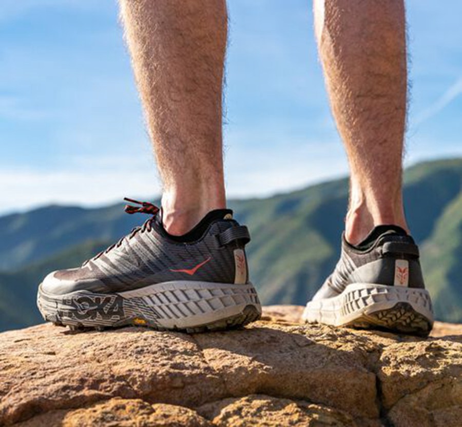 Hoka One One Mens Trail Shoes - Speedgoat 4 - Black - RDPX12869